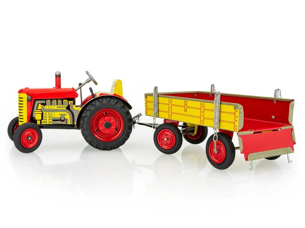 Traktor ZETOR s valníkem - červený