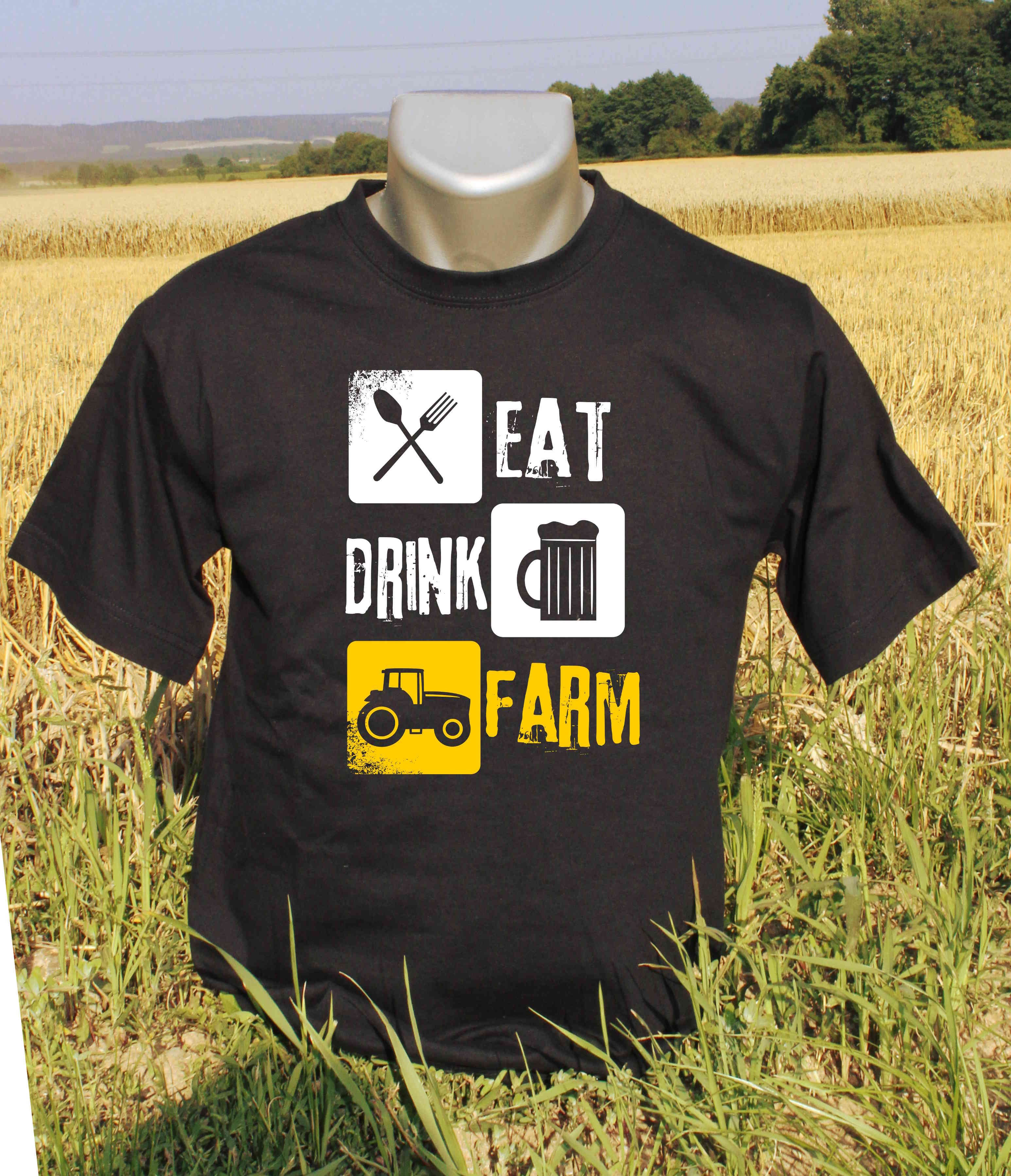 EAT, DRINK, FARM, pánské tričko s potiskem