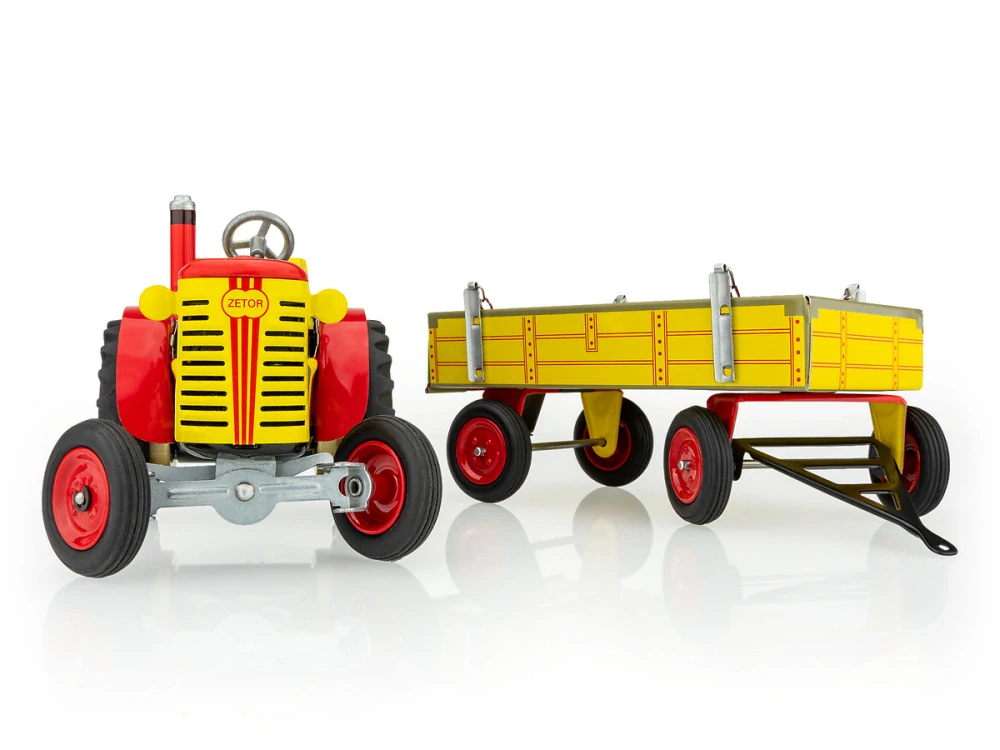 Traktor ZETOR s valníkem - červený
