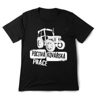 Poctivá kovářská práce, pánské tričko s traktorem