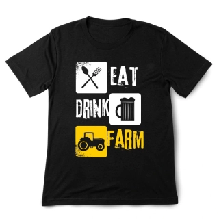 EAT, DRINK, FARM, pánské tričko s potiskem