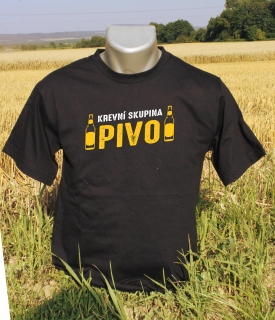 Krevní skupina pivo, pánské tričko s pivem